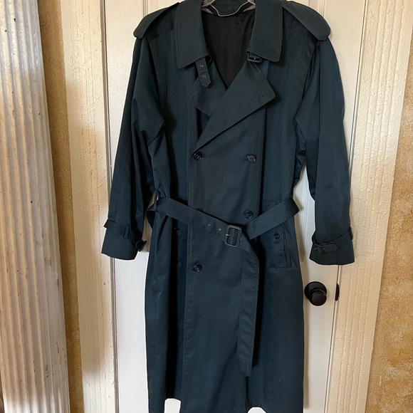 Vintage Men’s Trench Coat (greenish blue) sz 44 R - Picture 1 of 8